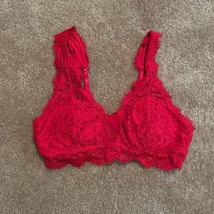 Red lace bralette